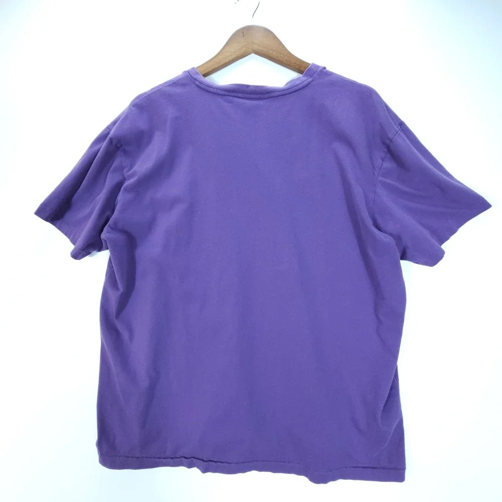 Vintage Polo Ralph Lauren Mens Large Purple V-Neck Pony Logo T-Shirt Streetwear